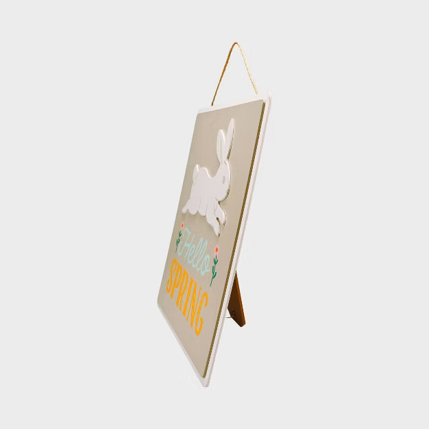 "Hello Spring" Easter Bunny Porch Wood Sign - Spritz™ | Target