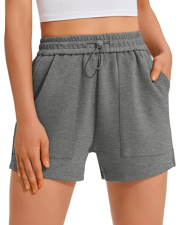 PINSPARK Sweat Shorts for Women Casual Summer Athletic Short Elastic Waist Comfy Lounge Shorts Bo... | Amazon (US)