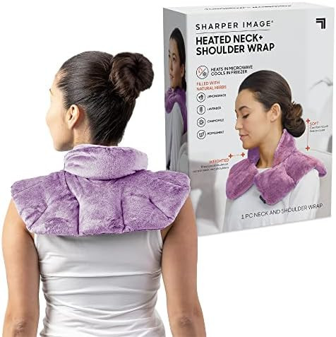 Sharper Image Heated Neck & Shoulder Wrap - Microwavable Warm & Cooling Plush Pad, Scented Aromat... | Amazon (US)