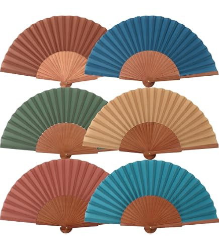 Blulu 4 Pieces Handheld Silk Folding Fan for Women Pear Wood Spanish Chinese Hand Fans Folding Vi... | Amazon (US)