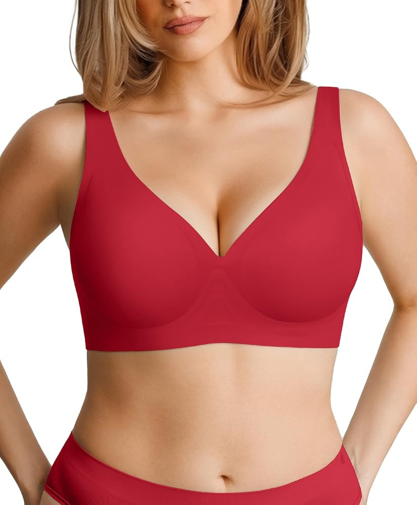 Popilush Wireless Bras for Women No Underwire Comfortable Jelly Push Up Bra | Amazon (US)