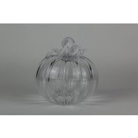 Clear & White Handblown Decorative Glass Pumpkin | Etsy (US)