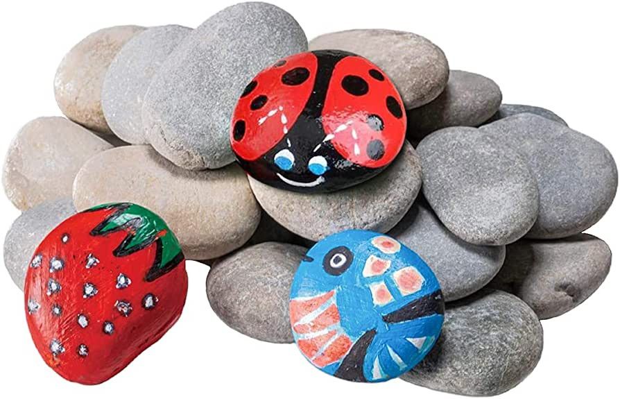 20PCS River Rocks for Painting, YEAHOME All Season DIY Rocks 5 Pounds Smooth Unpolished Stones Ki... | Amazon (US)