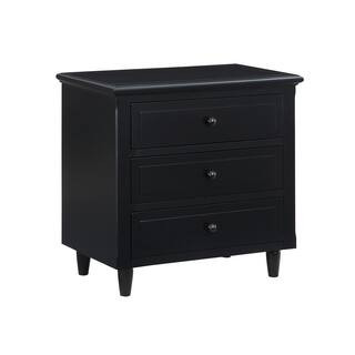 3-Drawer Black Pine Nightstand 27.9 in. W x 16.9 in. D x 28.1 in. H W0411370 | The Home Depot