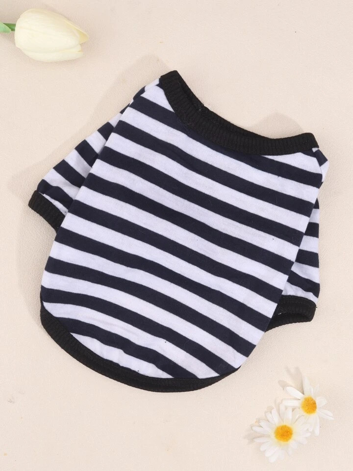 1pc Striped Print Pet Tee | SHEIN