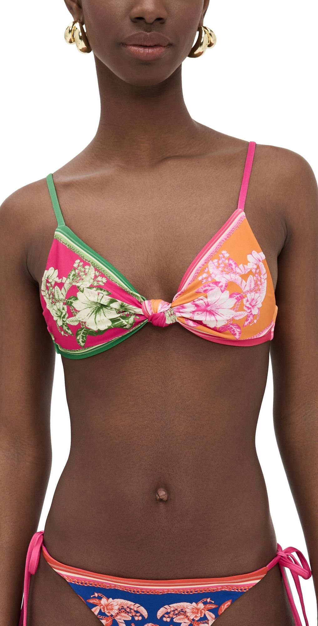 FARM Rio Knot Bikini Top Floral Elegance Mixed Scarves XS | Shopbop