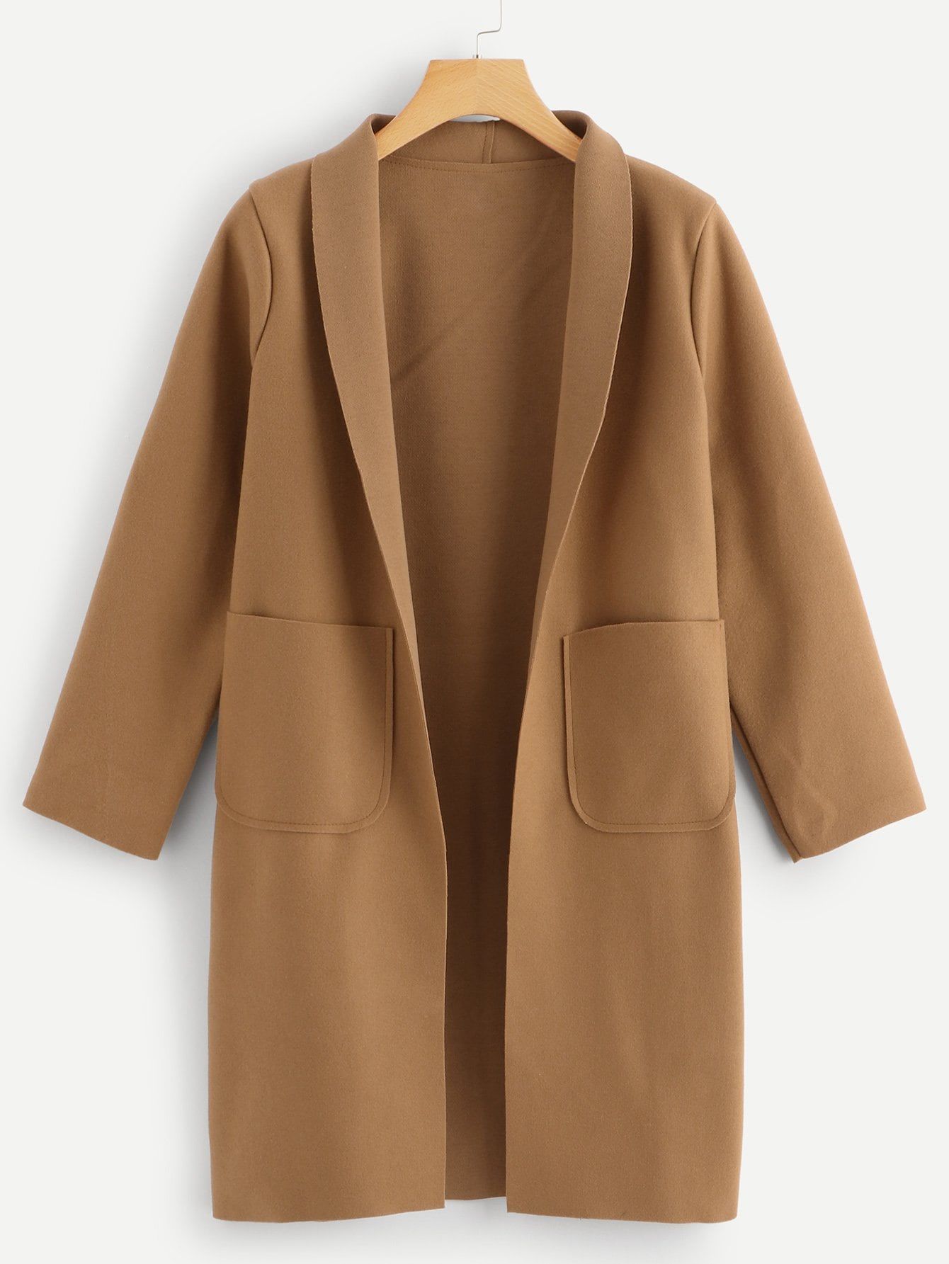 Shawl Collar Pocket Detail Outerwear | SHEIN