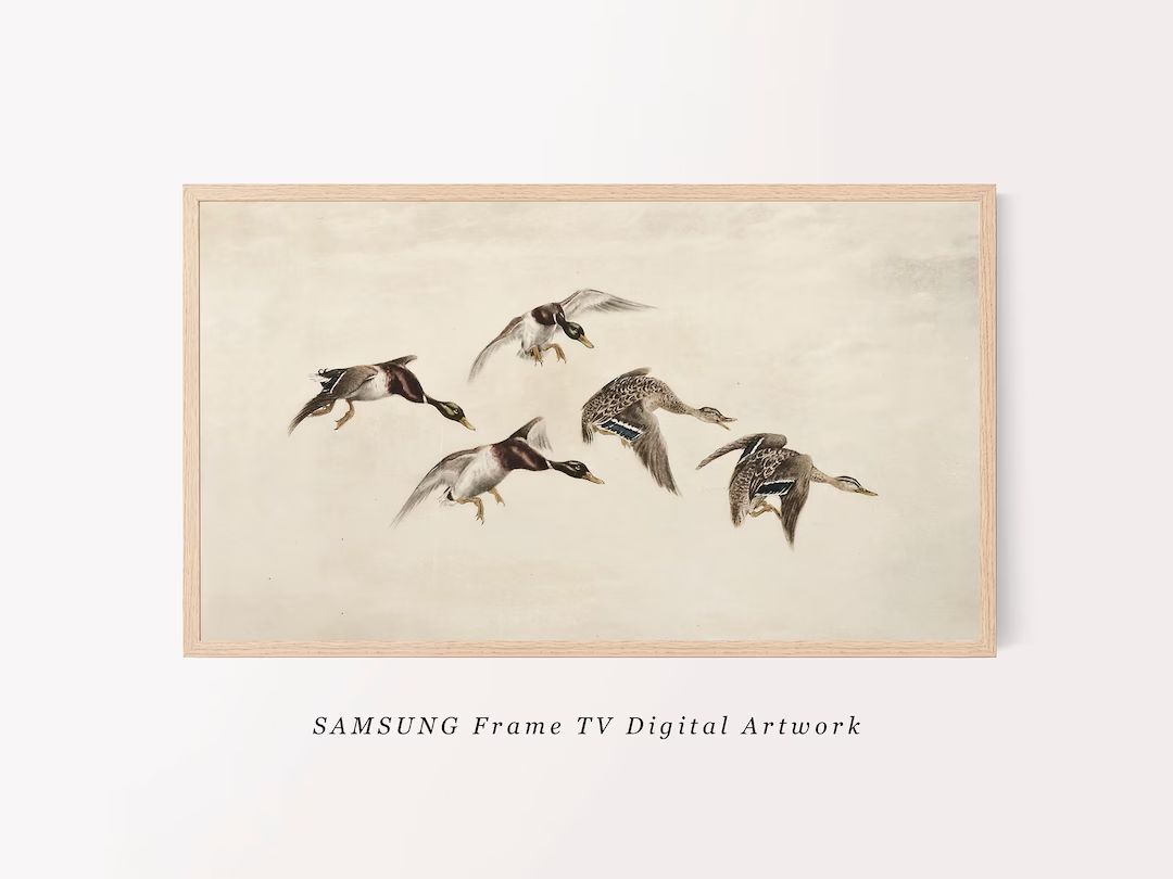 Vintage Landscape Painting of Ducks for Samsung Frame TV Downloadable Digital Art Downloadable Ar... | Etsy (US)