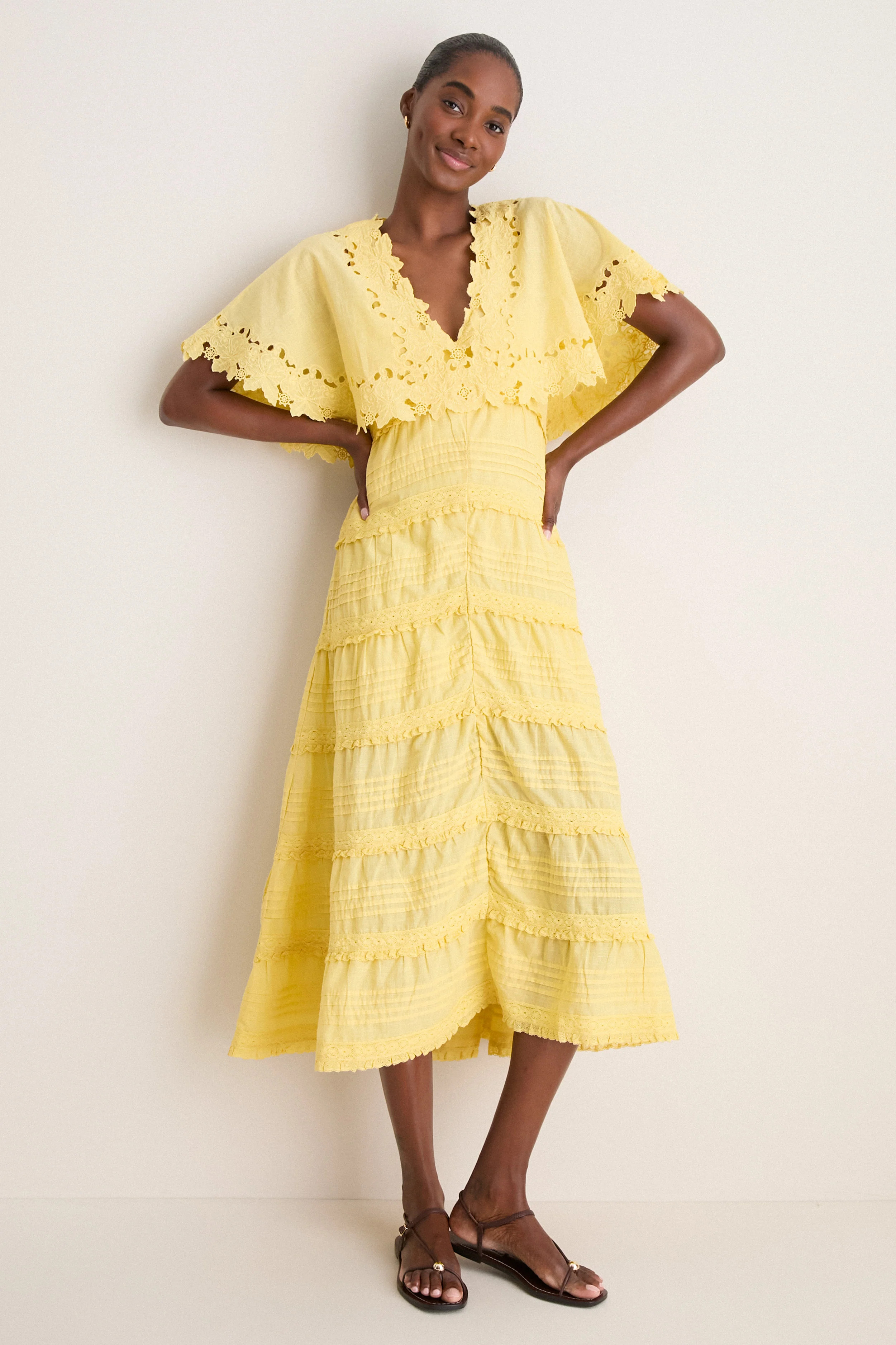 Yellow Eleannora Embroidery Dress | Tuckernuck (US)