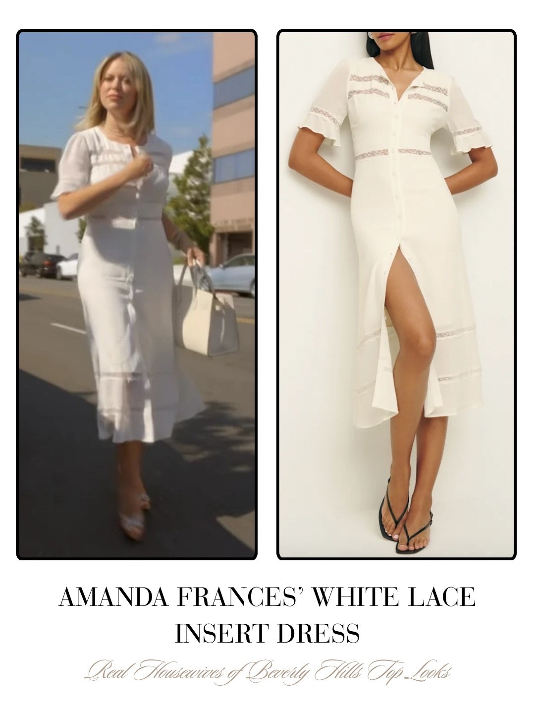 Amanda Frances’ White Lace Insert Dress 