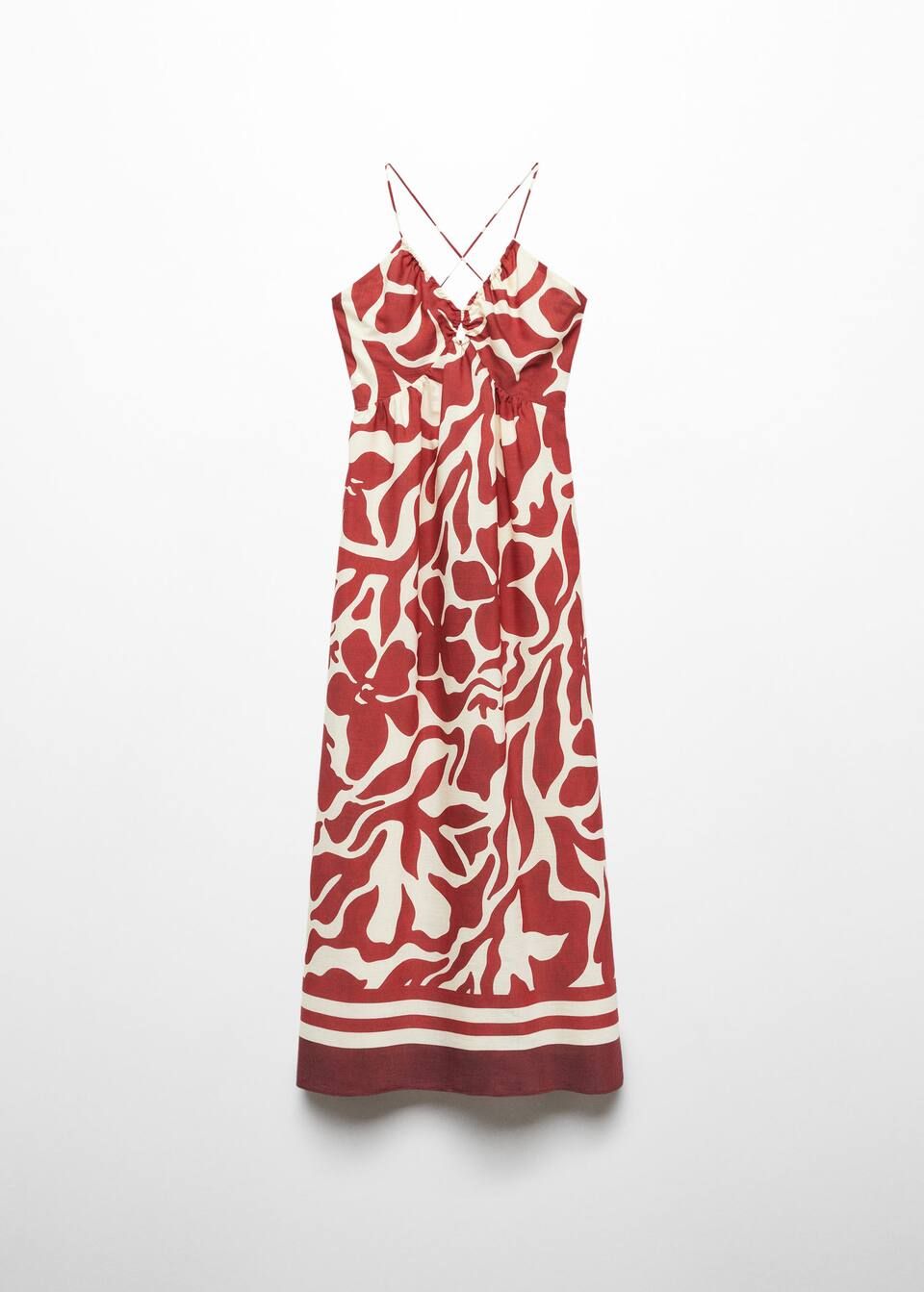 Crossed-back printed dress -  Women | Mango United Kingdom | MANGO (UK)