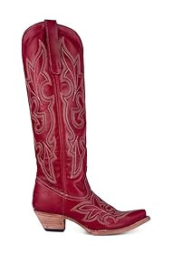 CORRAL LADIE'S RED EMBROIDERY TALL TOP, CORRAL LARGE 65X35 SOLE,COWHIDE LEATHER, WESTERN BOOT, A4... | Amazon (US)