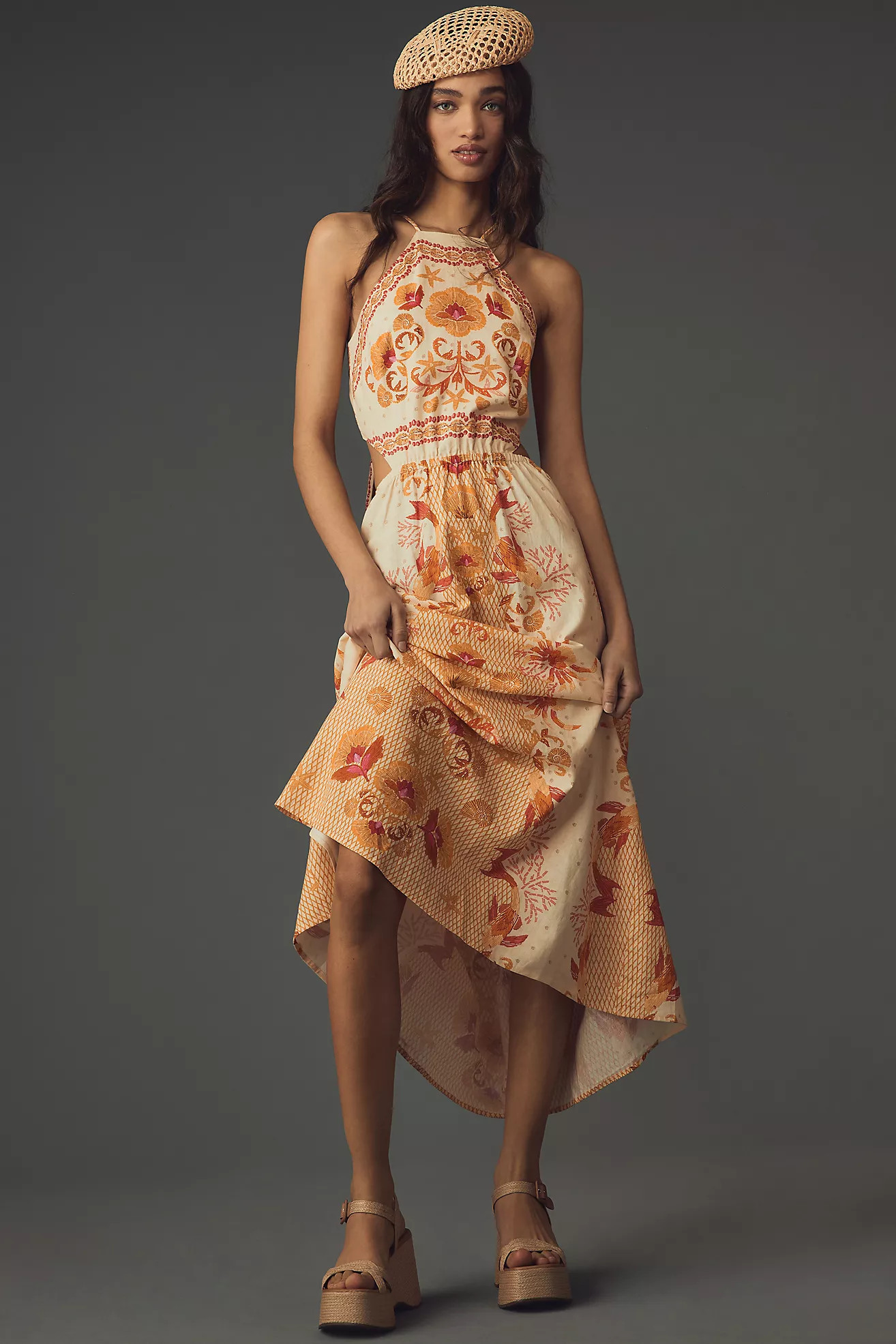 Farm Rio x Anthropologie Printed Halter Maxi Dress | Anthropologie (US)