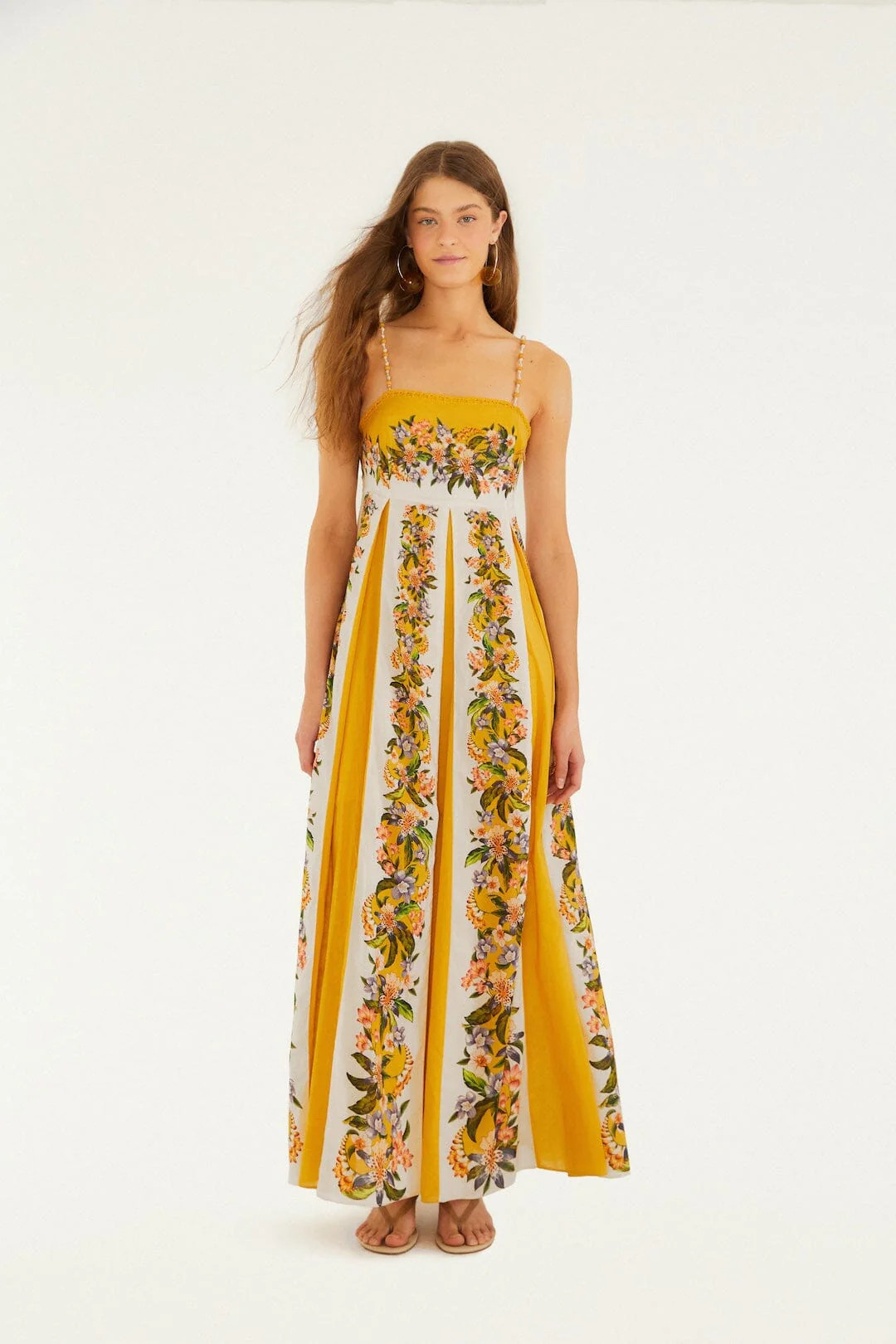 Sand Hilo Stripes Maxi Dress, HILO STRIPES SAND / S | FarmRio (US)