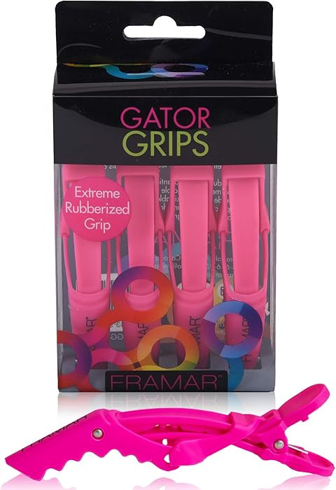 Framar Gator Grips Pink Styling Hair Clips - Professional Pink Hair Clips with Hair Styling and S... | Amazon (US)