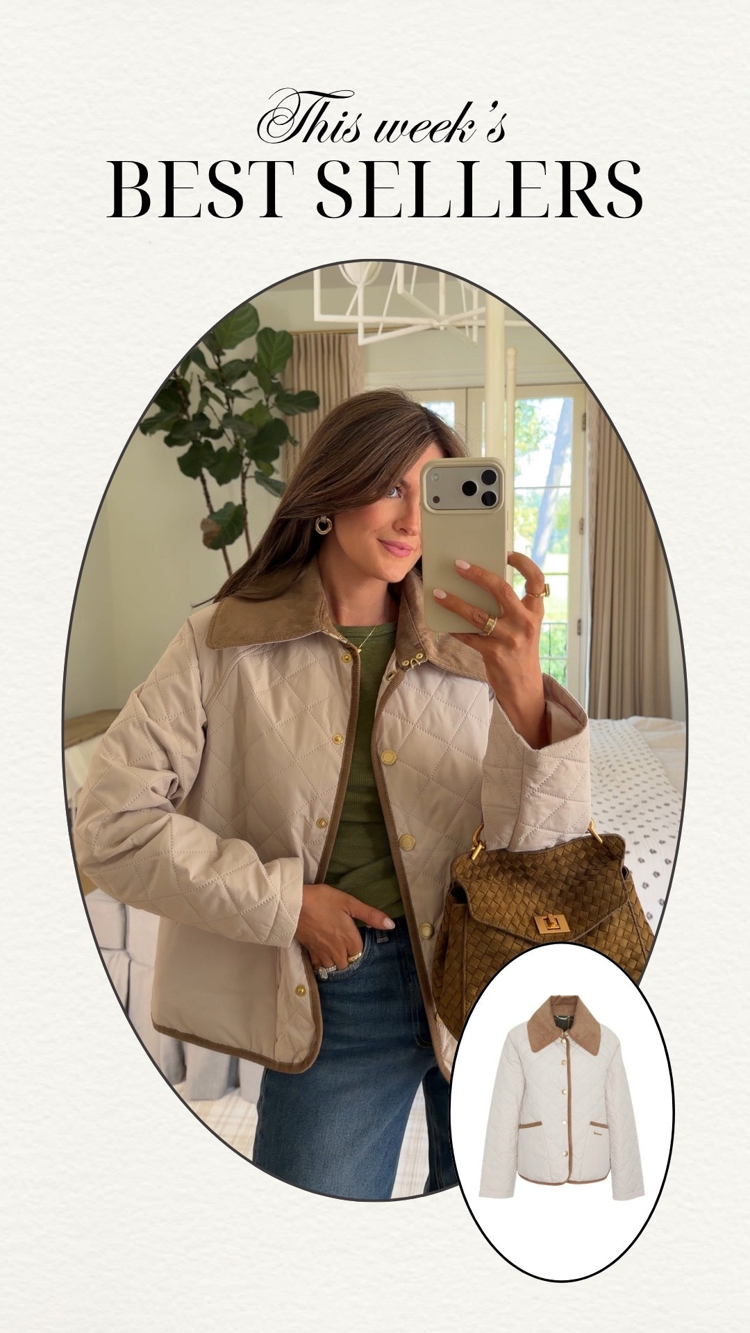 This jacket was a weekly best seller!! It’s one of my favorite finds from the NSALE! 

BARBOUR GOSFORD QUILTED JACKET IN “FRENCH OAK”
Sizing: Fits TTS. I’m wearing a US 4
Quality: Barbour is known for their amazing quality, and this jacket is no different! I love how this year’s jacket is an update on their classic quilted one. The oversized corduroy collar is super trendy and I LOVE the color of the brushed gold hardware. The classic cream color ensures it will pair well with any outfit. This is hands down my favorite jacket I snagged from the NSALE this year!!
Price: Originally $320, marked down to $199.99

#LTKootd #LTKSaleAlert