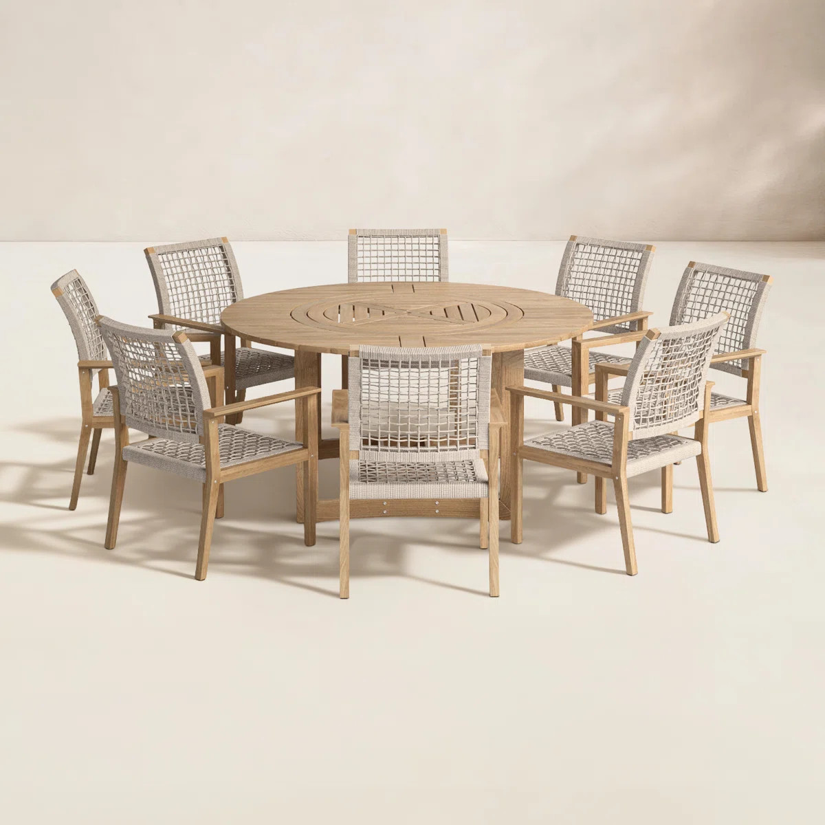 Fleur 8-Person Eucalyptus Dining Set with Round Table | Wayfair North America