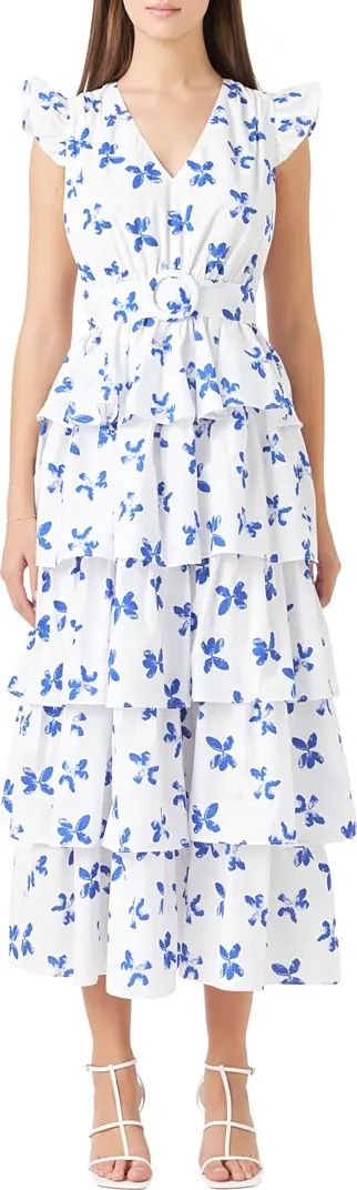 Endless Rose Floral Tiered Belted Maxi Dress | Nordstrom | Nordstrom