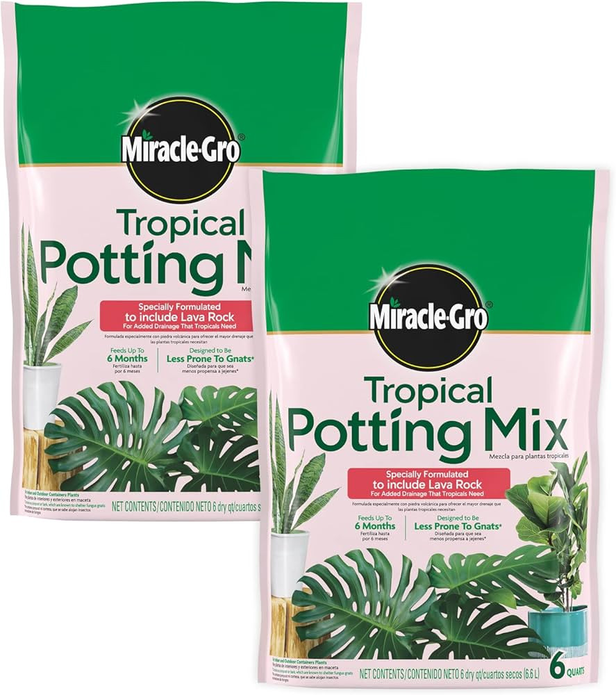 Miracle-Gro Tropical Potting Mix - Growing Media for Tropical Plants Living in Indoor and Outdoor... | Amazon (US)