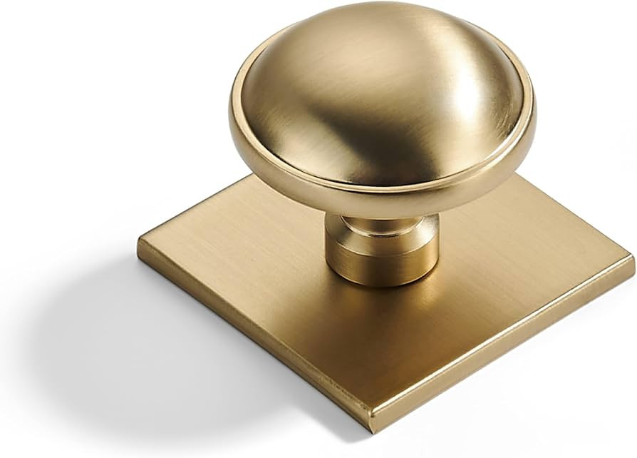 khtumeware 10-Pack Heavy Duty Solid 1-1/2 Inch Cabinet knob with Backplate Champagne Bronze Drawe... | Amazon (US)