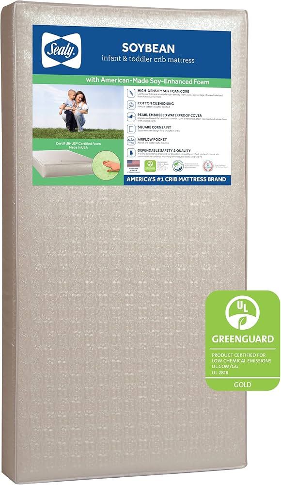 Sealy Soybean Foam-Core Waterproof Baby Crib and Toddler Mattress - Lightweight Soybean Foam-Core... | Amazon (US)