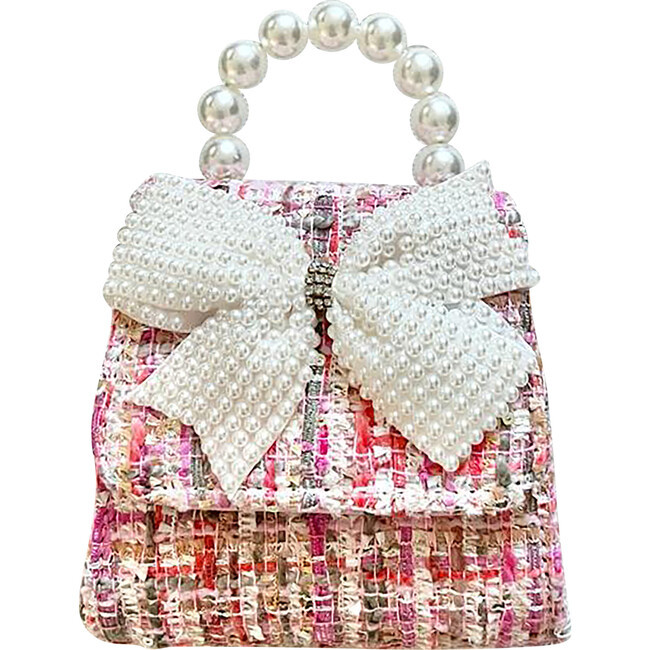 Tea Party Purse With Tweed Pearly Bow, Hot Pink - Ce Ce Co. Bags | Maisonette | Maisonette