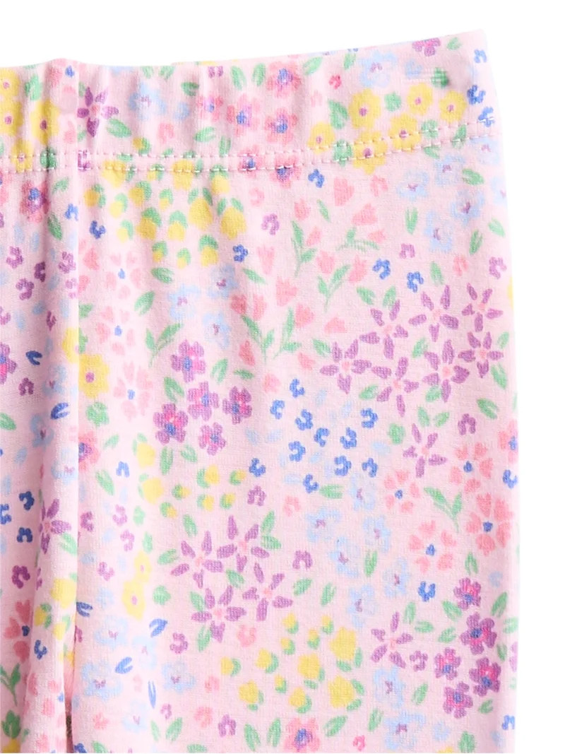 Wonder Nation Toddler Girls Short Sleeve Top, Pants and Shorts Pajama Sleep Set, 3-Piece, Sizes 1... | Walmart (US)