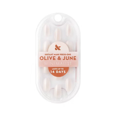 Olive & June Press-On Fake Nails - M Oval - Pure White Syrup Gradient - 42ct | Target