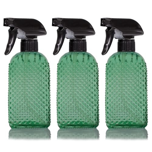 OEXEO Glass Spray Bottles,Handheld Pressure Spray Bottles,Adjustable Nozzle(spray,stream),Reusable Container (3 PCS, Green) | Amazon (US)