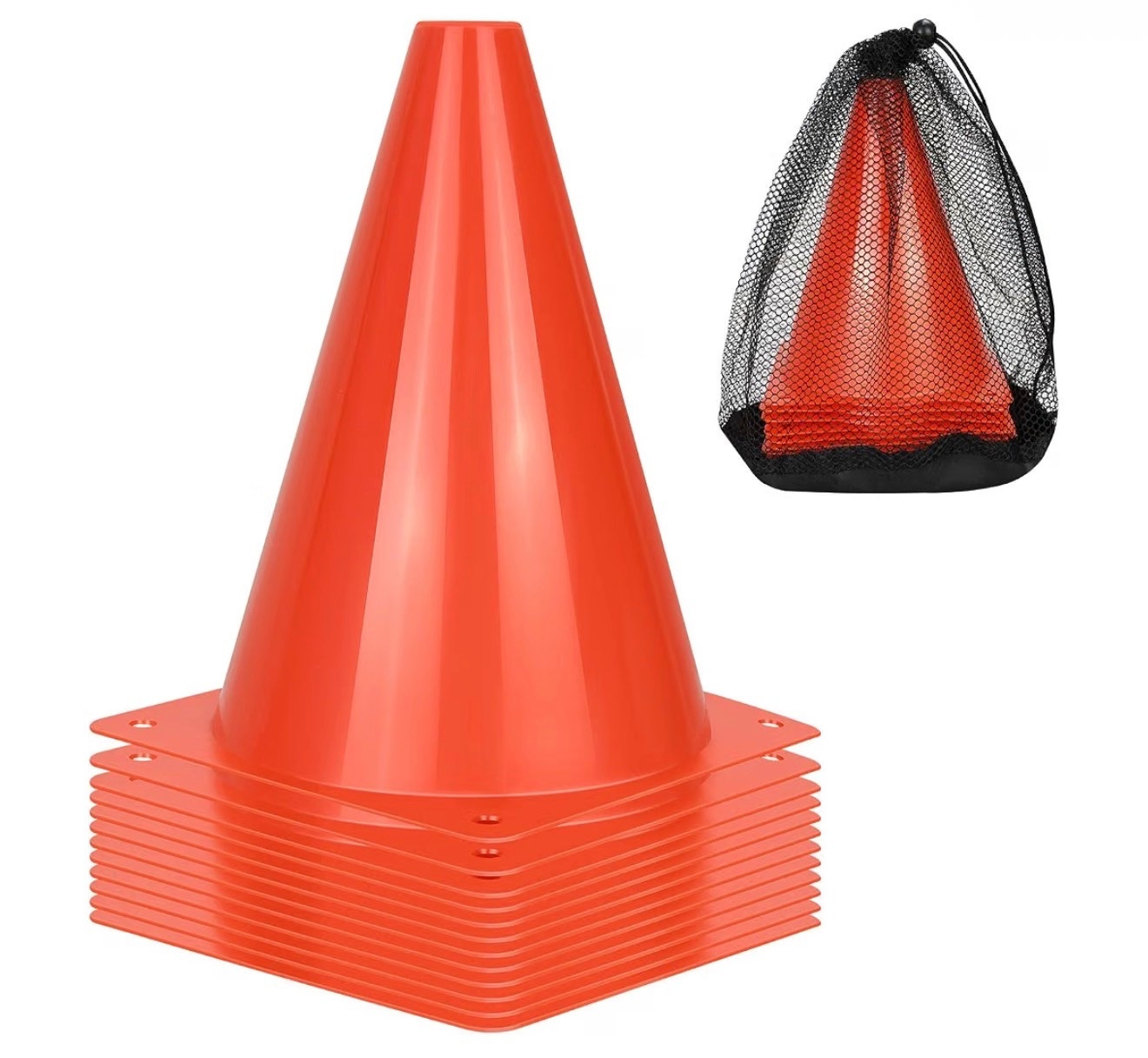 12/24/50pcs Soccer Cones, 7" Plastic Traffic Cones
for Sports Training, Football, Soccer, Basketball, Coaching, Practice