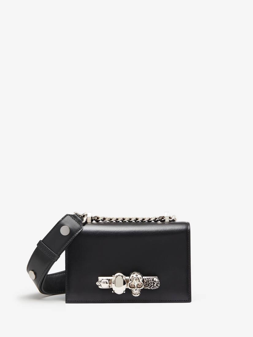 Women's The Biker Mini Jewelled Satchel in Black | Alexander McQueen