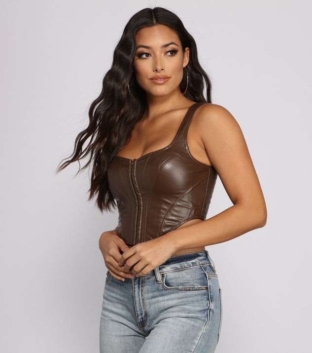 The Hook Up Faux Leather Corset Top | Windsor Stores