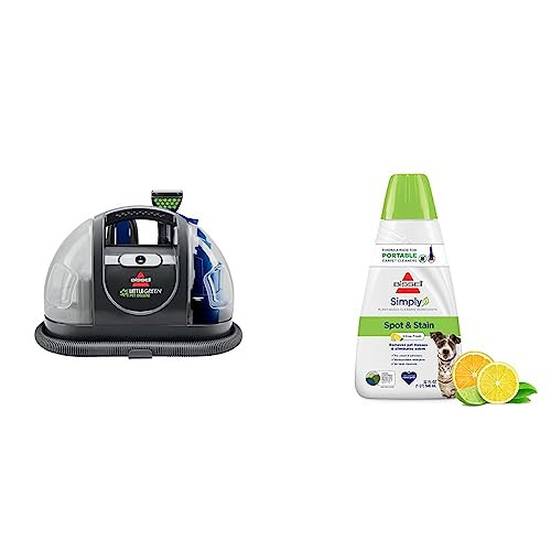 Bundle of Bissell Little Green Pet Deluxe Portable Carpet Cleaner, 3353 + Bissell Simply Spot & Stain Portable Carpet Cleaner Formula, 32 oz, 3368 | Amazon (US)