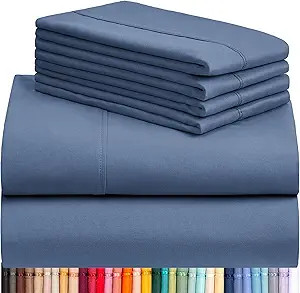 LuxClub 6 PC King Sheet Set, Breathable Luxury Bed Sheets, Deep Pockets 18" Wrinkle Free Cooling ... | Amazon (US)