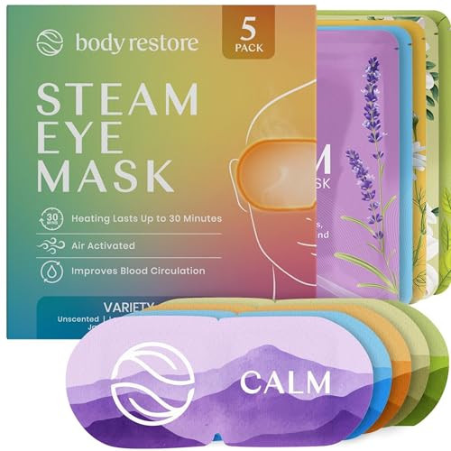 Body Restore Heated Eye Mask for Dry Eyes 5 Pack – Self Heating Warm Compress, Valentines Day Gifts for Her and Him, Birthday Gifts for Women and Men, Stye Eye Treatment, Relaxation – Variety | Amazon (US)