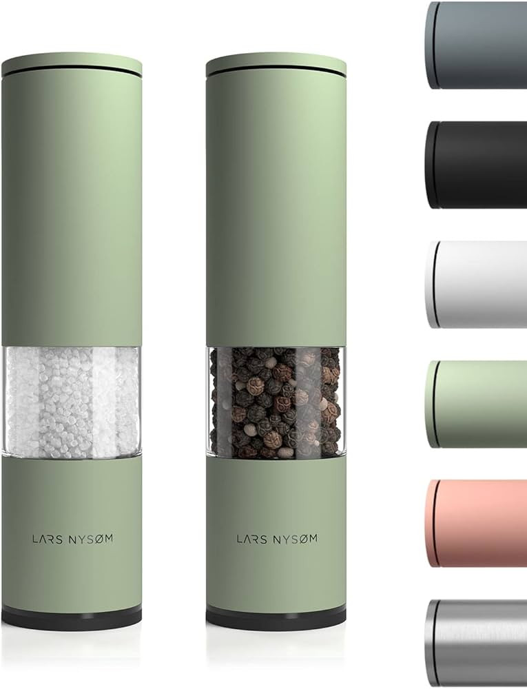 LARS NYSØM Salt and Pepper Mills Set Stainless Steel with Adjustable Ceramic Grinder 2 pieces I ... | Amazon (US)