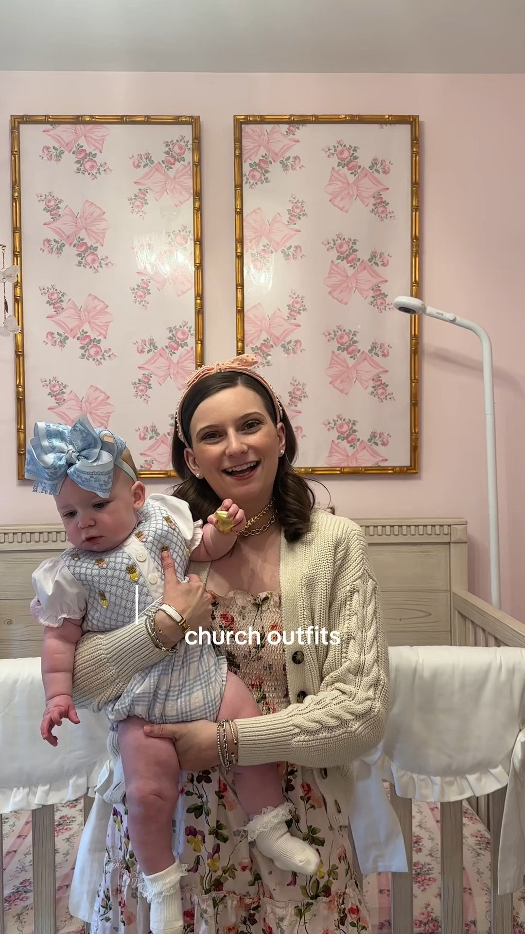 •Palm Sunday outfit of the day 🩷🌿 Wearing our Sunday best for church this week. Love baby girls bunny smock! 🐰• 

#LTKBaby #LTKmomlife