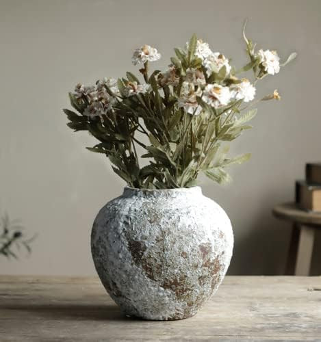 YSNCIDAN Rustic Ceramic Circular Flower Vase, Vintage Floor Tall Vases Farmhouse Decor for Living... | Amazon (US)