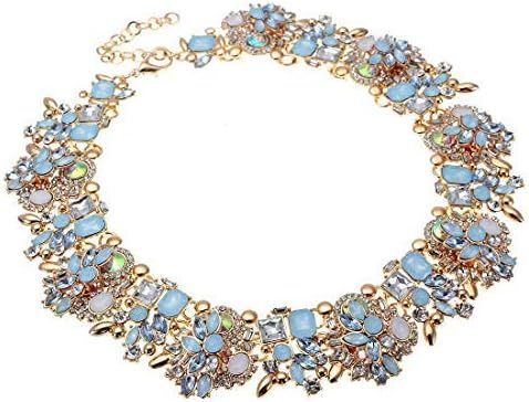 Crystal Rhinestone Statement Necklace, Vintage Chunky Chain Choker Collar Bib Statement Necklace ... | Amazon (US)