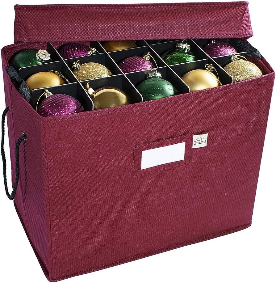 612 Vermont Christmas Ornament Storage Box with Adjustable Acid-Free Dividers, 4 Removable Trays ... | Amazon (US)