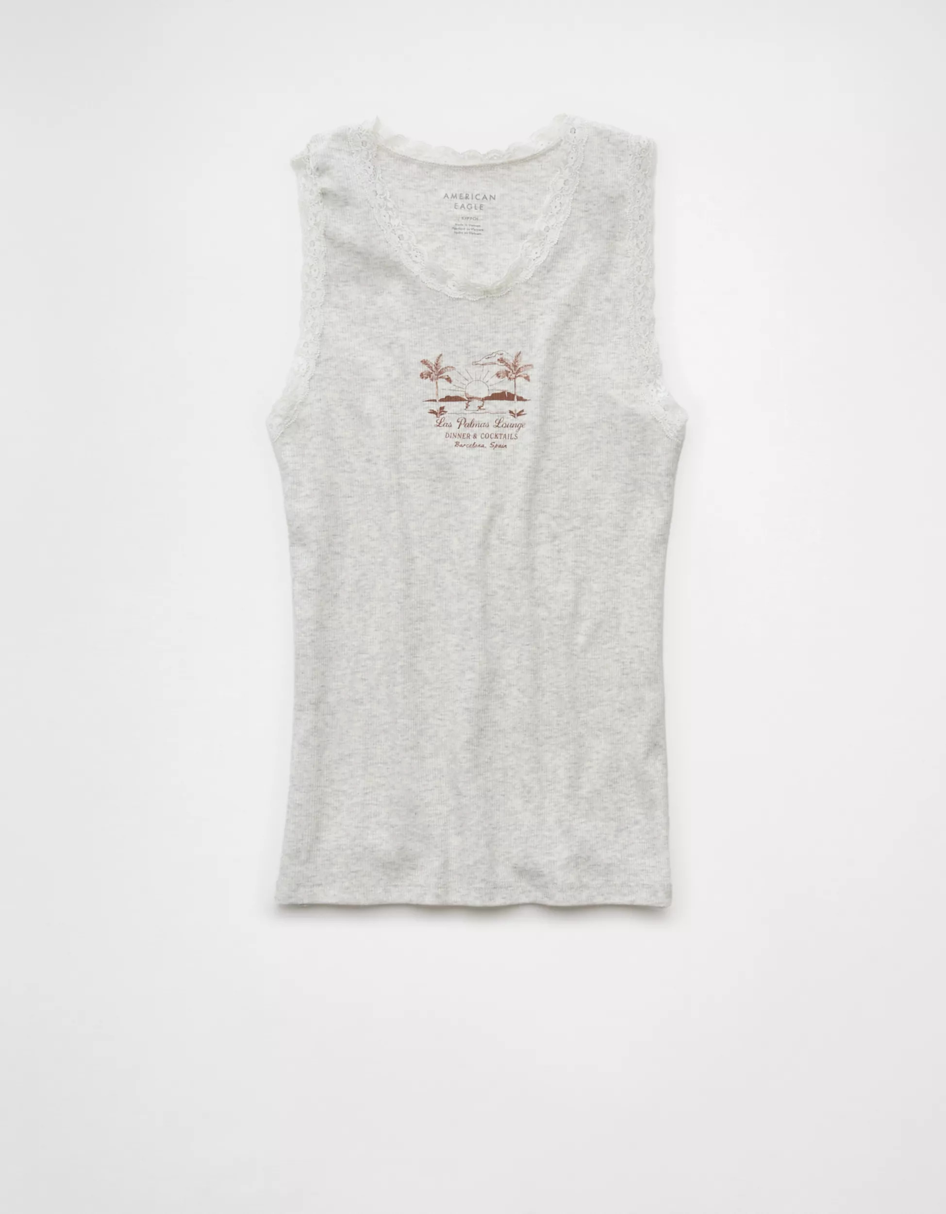 AE Graphic Lace Trim Tank Top | American Eagle Outfitters (US & CA)