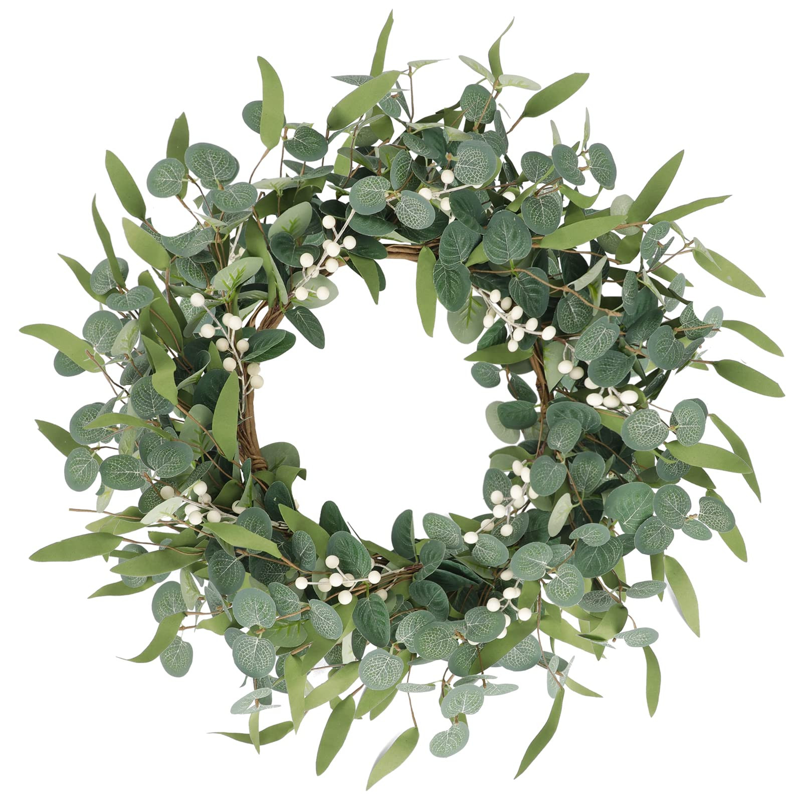 CEWOR 20in Artificial Eucalyptus Wreath for Front Door Fall Wreath Green Leaf Wreath for Window Wedding Decor Home Porch Farmhouse Patio Garden Decor | Amazon (US)