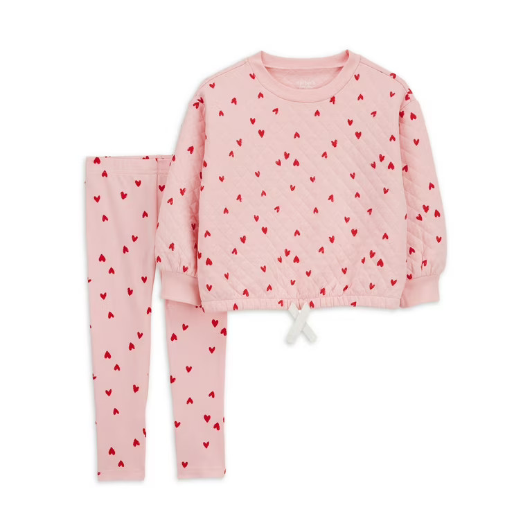 Carter's Child of Mine Baby and Toddler Girl Valentine's Day Outfit Set, 2-Piece, Sizes 12M-5T | Walmart (US)