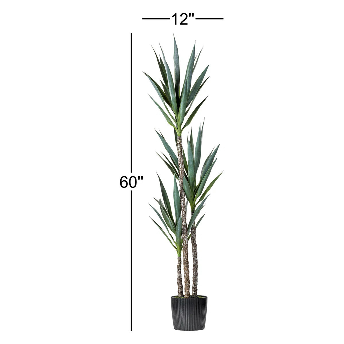 Artificial Green Yucca Tree in Black Planter Pot | Wayfair North America
