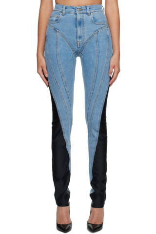 Blue Spiral Jeans | SSENSE