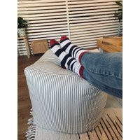 striped Pouf Ottoman Slipcover Washable Home Decor | Etsy (US)