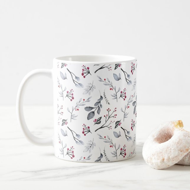 Elegant Classic Christmas Leaves and Berries Coffee Mug | Zazzle