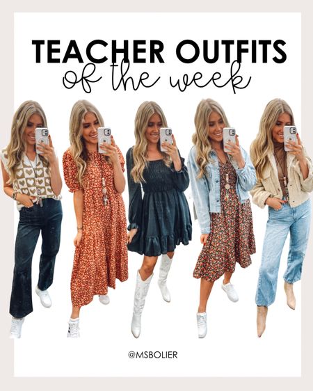 teacher outfits of the week! combined two weeks technically cause I only taught 2 days one week and 3 days the next because of trips and meetings and having a sub! 

| Fall outfits | teacher outfits | work outfits | fall fashion | teacher fashion | middle school teacher | amazon fashion

#LTKSeasonal #LTKfindsunder100 #LTKworkwear