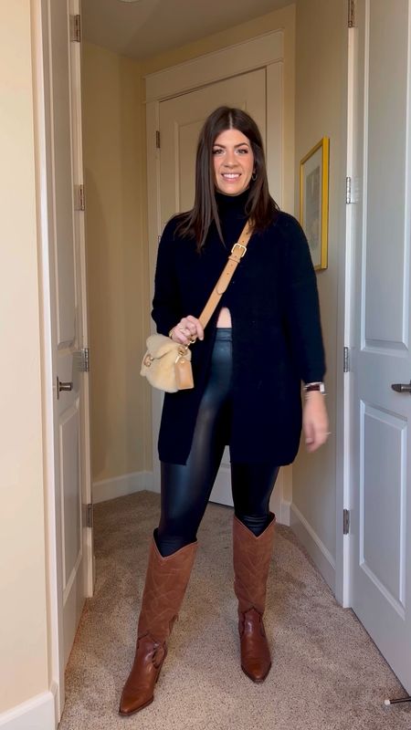 Midsize date night
Sweater-runs large, sized down to small also added similar
Faux leather skinny pant-medium regular 
Boots-tta and added similar 

#LTKHoliday #LTKmidsize #LTKCyberWeek