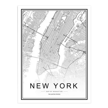 30x40cm Nordic World City Map New York Poster Art Canvas Painting Decoration 6 30x40cm | Walmart (US)